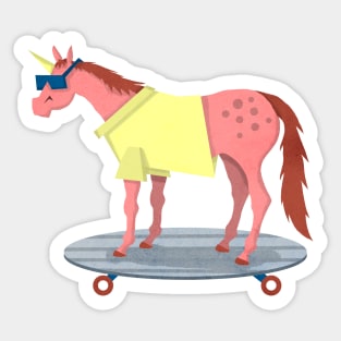 Summer Stroll Unicorn Sticker